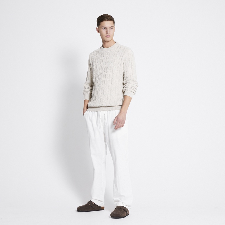 Cable-knit sweater "Tage" Beige Melange